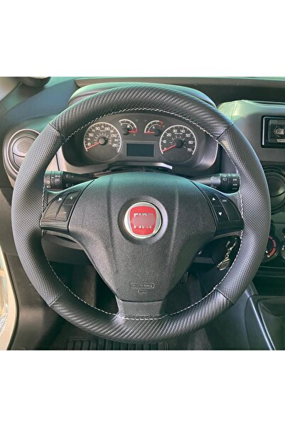 HASBAY DİKİŞLİ DİREKSİYON KILIFI KARBON DERİ NOKTA DERİ GRİ DİKİŞLİ F.İAT FİO...
