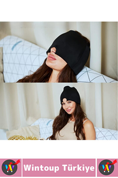 Wintoup Premium Elastik Kadın Erkek Rahatlatıcı Soğuk Sıcak Kompress Jel Dolu Mıgren Ağrı Uyku Kafa Bandı