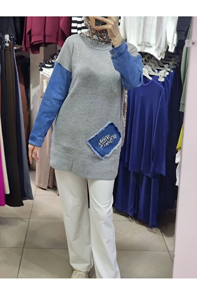 Nessia Jean Detailed Stone Embroidered Knitwear Tunic