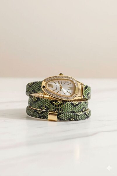 İ&A HOME Snake Model Zircon Stone Women's Wristwatch