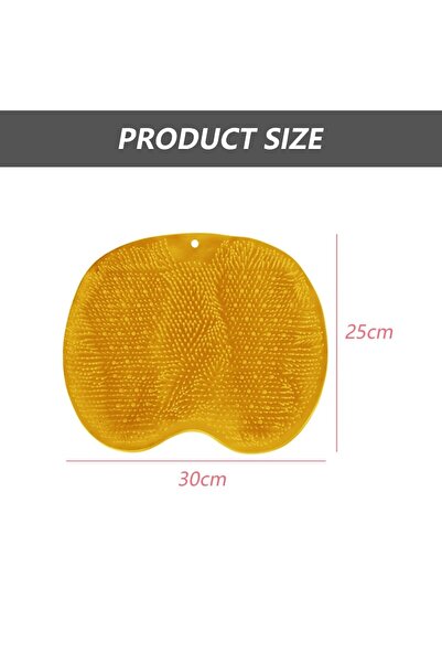 OEM Silicone non-slip foot-washing massage shower mat, yellow, 25x30 cm