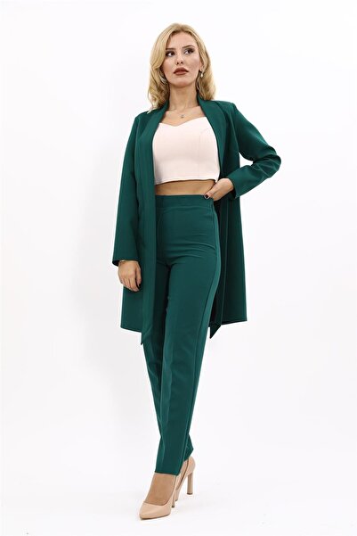ÖNDER ÖZSOY Japon Ceket & Boru Paça Pantolon Takım-yeşil