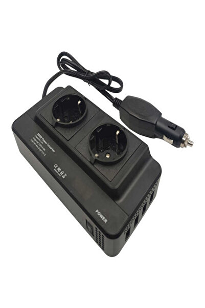 Bllexar Invertor de Tensiune Auto 12V, 200w Incarcator auto, 2x 220V AC Prize, 2xUSB QC3.0 Fast Charge