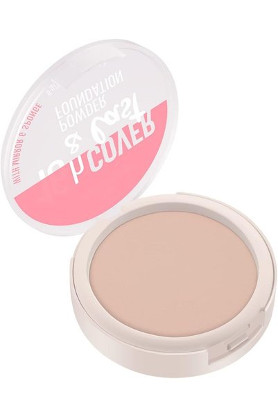 Essence Cosmetics بودرة أساس كفر آند لاست تدوم 16 ساعة، درجة 01، طبيعية، للبش...