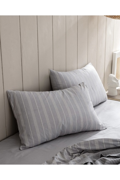 Madame Coco Amelia Double Cotton Dobby Duvet Cover Set - Gray