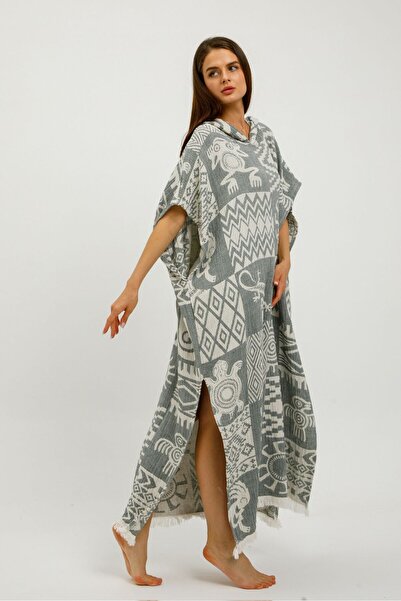 Befera Design Muslin Poncho Ethnic Kimono 100% Cotton Jacquard Bathrobe Caftan Dressing Gown