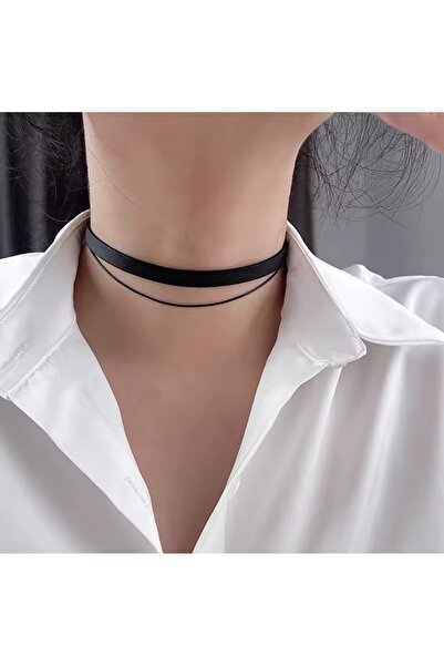 MutluBiDünya İkili Deri Choker