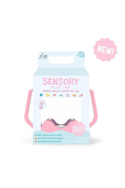 Glo Pals light up with water sensory toy play jar, baby & kids water play (Pink)