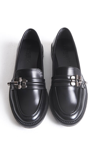 MARSEDO Дамски мокасини с катарама Classic Shoe Naya от черна кожа