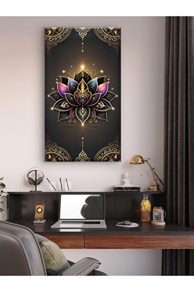 ESLEM MODERN DETAYLI LOTUS ÇİÇEĞİ - BASKI KANVAS TABLO