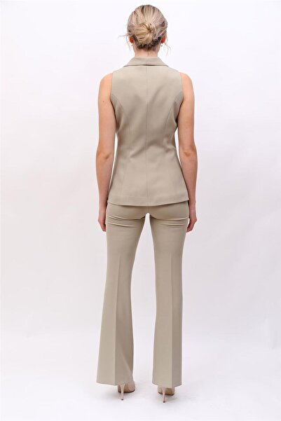 ÖNDER ÖZSOY Abiye Yelek & İspanyol Paça Pantolon Takım-Bambu