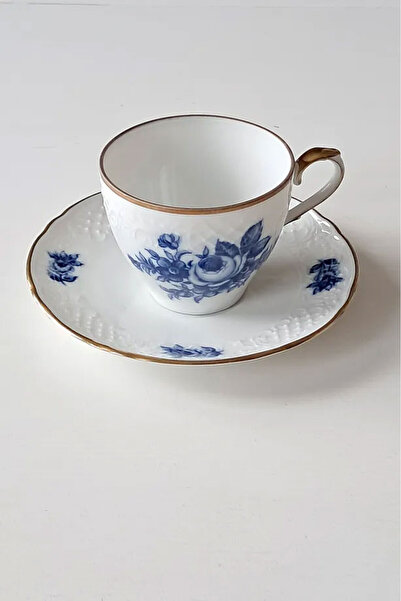 Bavaria Schumann Arzberg Cobalt Blue Antique Porcelain Teacup 2 Pieces 130 ml