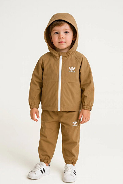 Kidmark Çocuk Modası Hooded Waterproof Top and Bottom Set with Raincoat for Boys