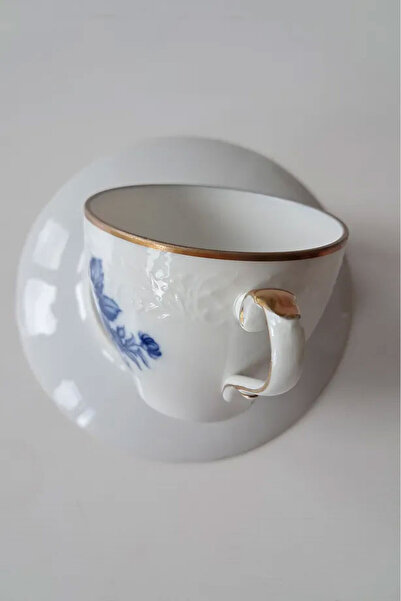 Bavaria Schumann Arzberg Cobalt Blue Antique Porcelain Teacup 2 Pieces 130 ml