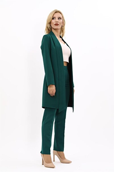 ÖNDER ÖZSOY Japon Ceket & Boru Paça Pantolon Takım-yeşil