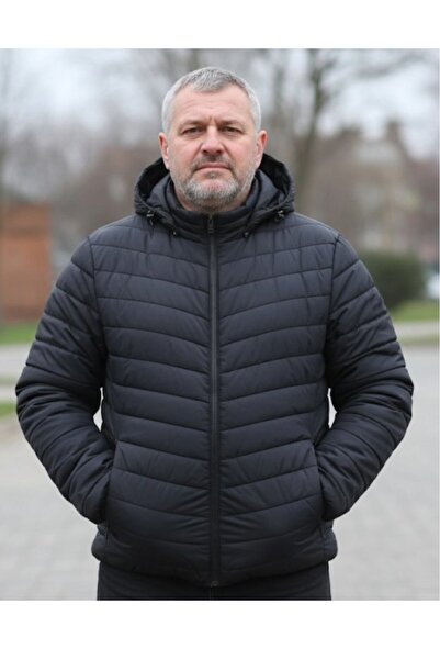 embody Men's Fas jacket men's large size, with detachable hood, black zip pockets D719