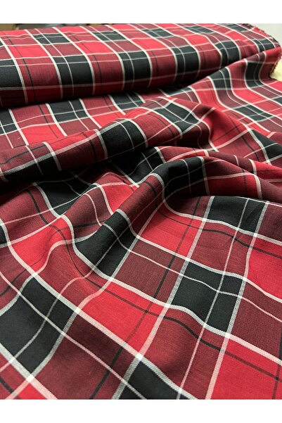 Kumaş Sevdası Pamuk Ekose Kumaş Eni 150cm Elbise Gömlek Tunik vb Polyester İçermez,Dökümlüdür