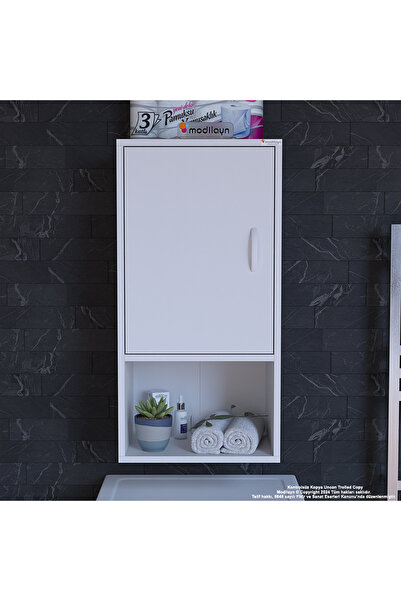 Modilayn ŞİLE 45 x 85 x 32,5 cm Makine Üstü Asma ve Çok Amaçlı Banyo Dolabı