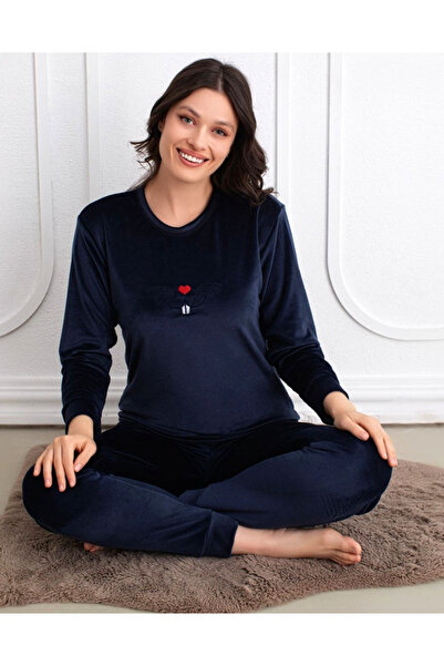 Star Fashion Pijama dama catifea Welsoft, bluza cu maneca lunga si pantaloni ...