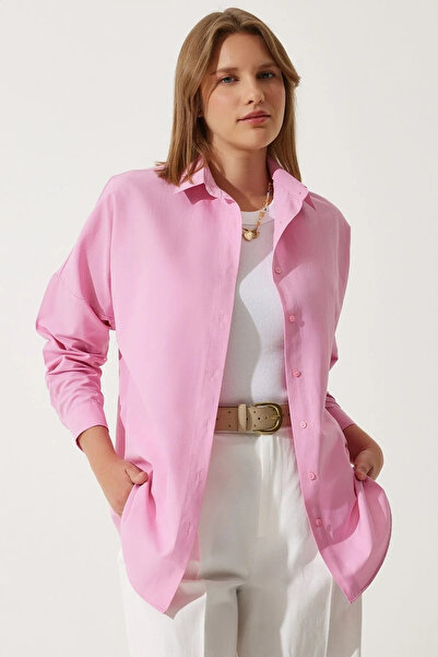 Asil Modest Kadın Oversize Uzun Basic Gömlek