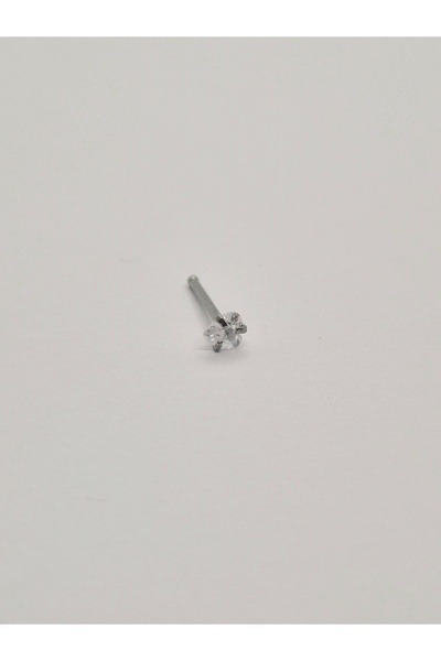 Set Paslanmaz Çelik ( 3 mm ) ' KALP ' Zirkon Taşlı Burun Piercing Hızma ( Bar uzunluğu 7mm)