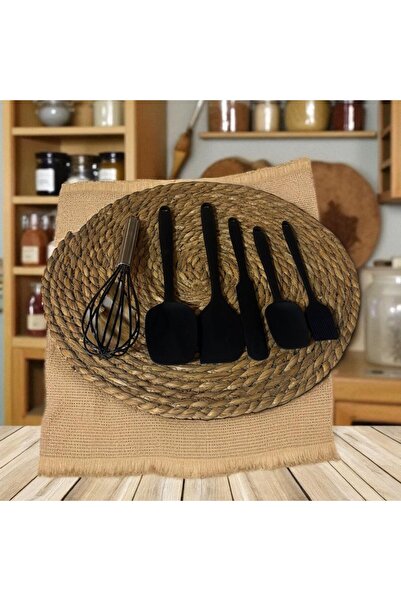 kitchenboost Elegant 6-Piece Silicone Serving Set Black