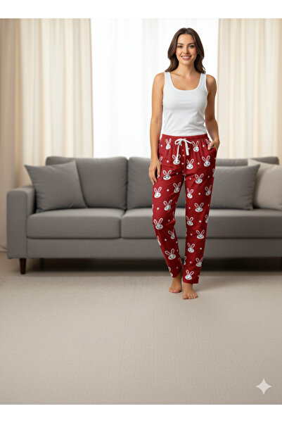 FOR MYSELF Women's Suede Winter Elastic Comfortable Pajama Bottoms