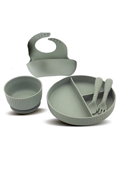 Denn Store Set hranire din silicon 5 piese, din silicon BPA free, 6+ luni, farfurie, bol, pahar diversificare