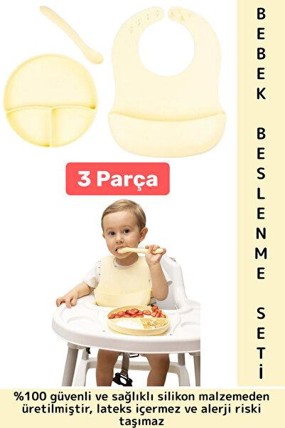 Wintoup طقم تغذية للأطفال من السيليكون مكون من 3 قطع مع ملعقة وصحن مفرغة الهو...