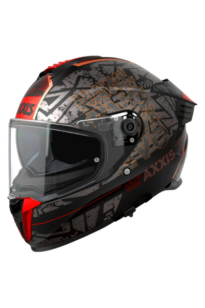 AXXIS Kapalı Kask Hawk Evo Sv B5 Let's Ride Mat Kırmızı