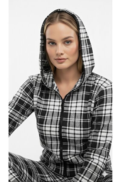 bravorite for brave women Plaid Pattern Women's Bottom Top Hooded Tracksuit Set