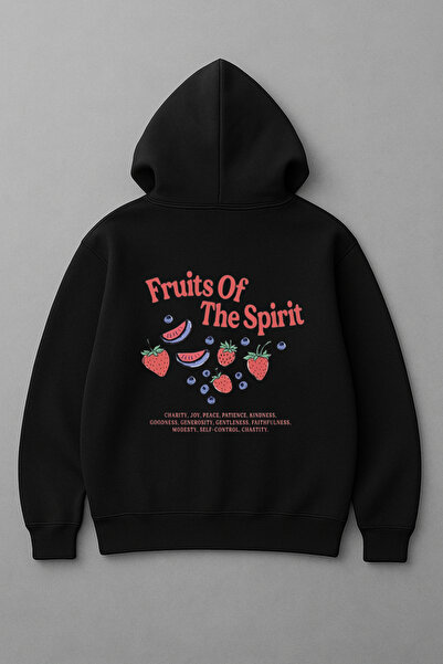 LORVEX Hanorac supradimensionat pentru femei cu imprimeu Fructele Spiritului ...