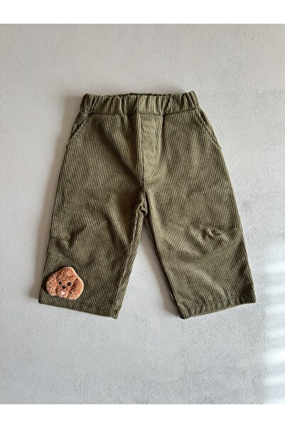 Purdy Plum Velvet Children's Trousers with Teddy Bear Detail