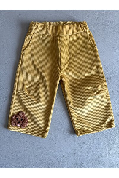 Purdy Plum Ayıcıklı Detaylı Kadife Çocuk Pantolon