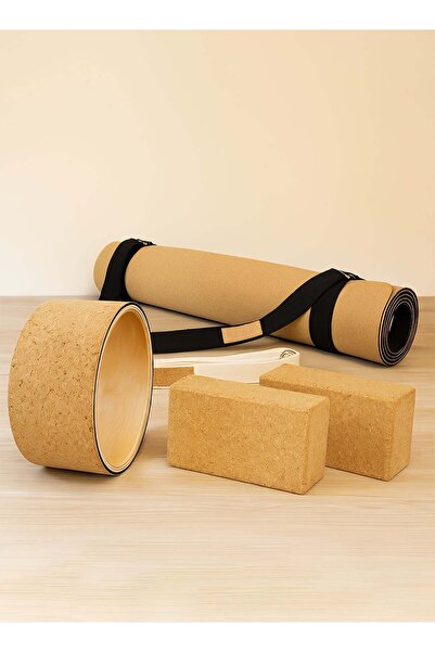 Taimi مجموعة يوغا مكونة من 5 قطع: سجادة يوغا (183 × 61 × 0.6 سم)، مكعبات، حزام وعجلة للمرونة والتوازن