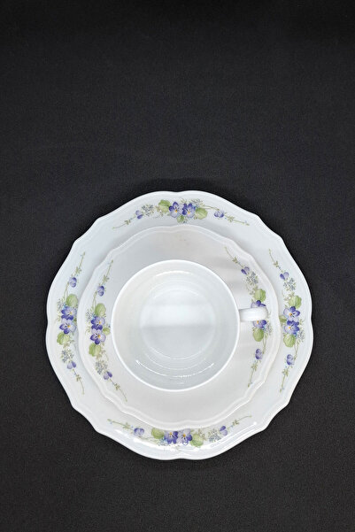 Bavaria Röslau Violet Vintage Porcelain Tea Cup 3 Pieces 150 ml