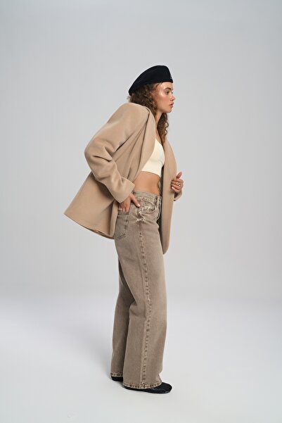 MAI STUDIOS CO. Runa oversized Μπεζ Μπλέιζερ