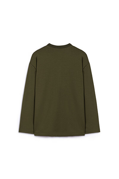 praye Printed Plain Sweat Khaki