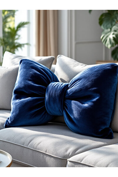 FARCY Подушка XXL з бантиком, наповнена плюшевою тканиною, з бантиком-стрічкою, подарункова подушка, подушка-кришка