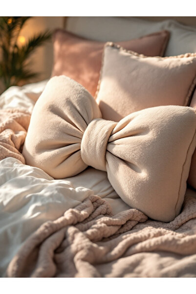 FARCY Μαξιλάρι δώρου με κορδέλα φιόγκου από βελούδινο ύφασμα με γέμιση μαξιλαριού XXL