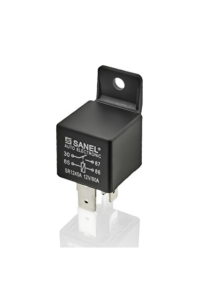 Sanel 12V Mini Güç Rölesi 80A 4 Uçlu Terminal Fişi ile