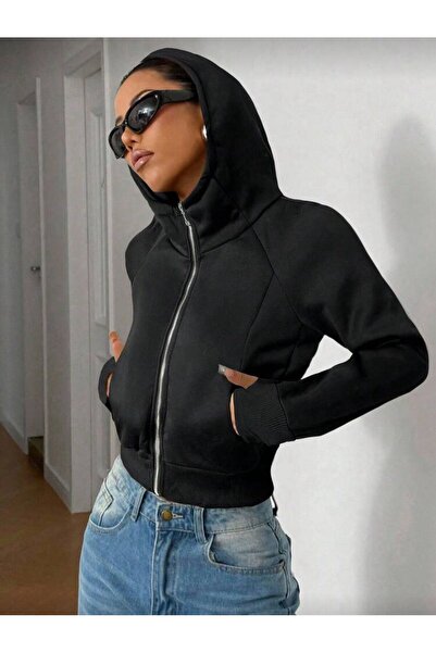 eyonnwear سترة روكسي كروب بسحاب