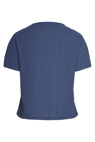 VILA cămașă cu mânecă scurtă, albastră