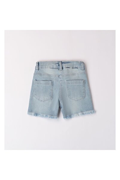 İDO Pantaloni scurți din denim cu strasuri pentru fete, I Do, albaștri, mărime 98-104 cm