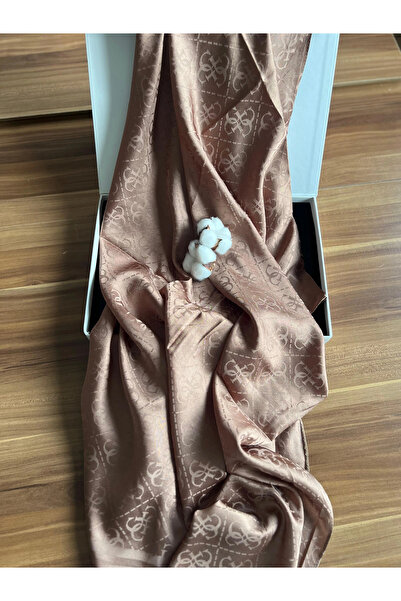 VaVscarfs شال جاكار حريري بنمط G باللون البني