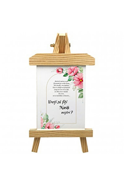 CrisPrint Șevalet personalizat „Cerere nași” – cadou elegant pentru evenimente