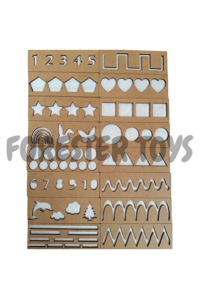 Forester Toys مُحسِّن عضلات اليد 16 قطعة بأشكال مختلفة من الخشب المضغوط MDF ب...