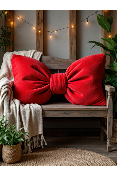 FARCY Подушка XXL з бантиком, наповнена плюшевою тканиною, з бантиком-стрічкою, подарункова подушка, подушка-кришка