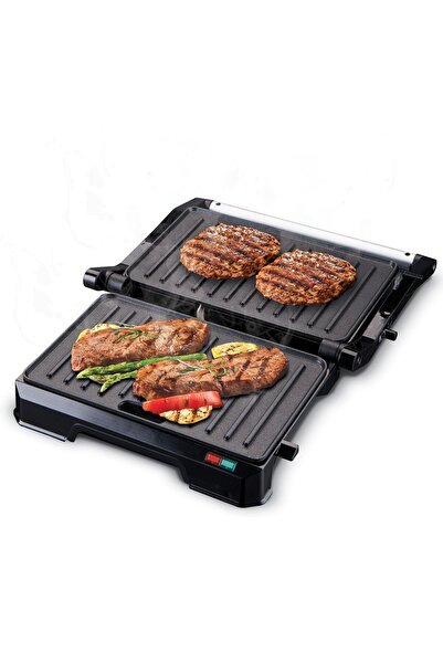 woodhub Paslanmaz Çelik 180° Açılan Izgara ve Tost Makinesi