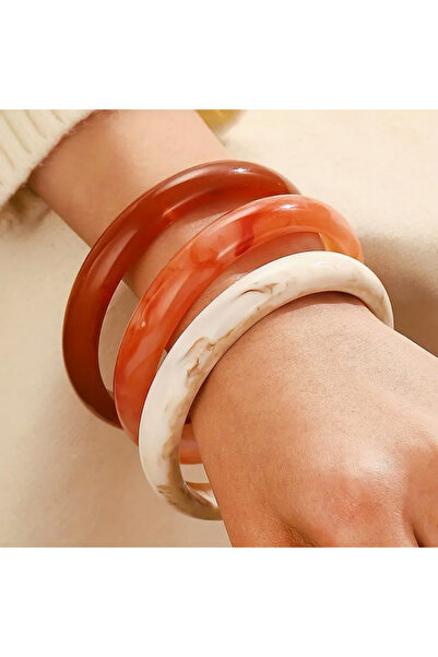 FM Set of 3 Resin Colorful Design 65 mm Diameter Bracelet |   Bright and Styl...